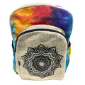 Tiedye Hemp Large Backpack with Mandala Design for Everyday Use