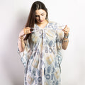 Nomad Sari Kaftan in Blue and Gold with Greek Motif Design
