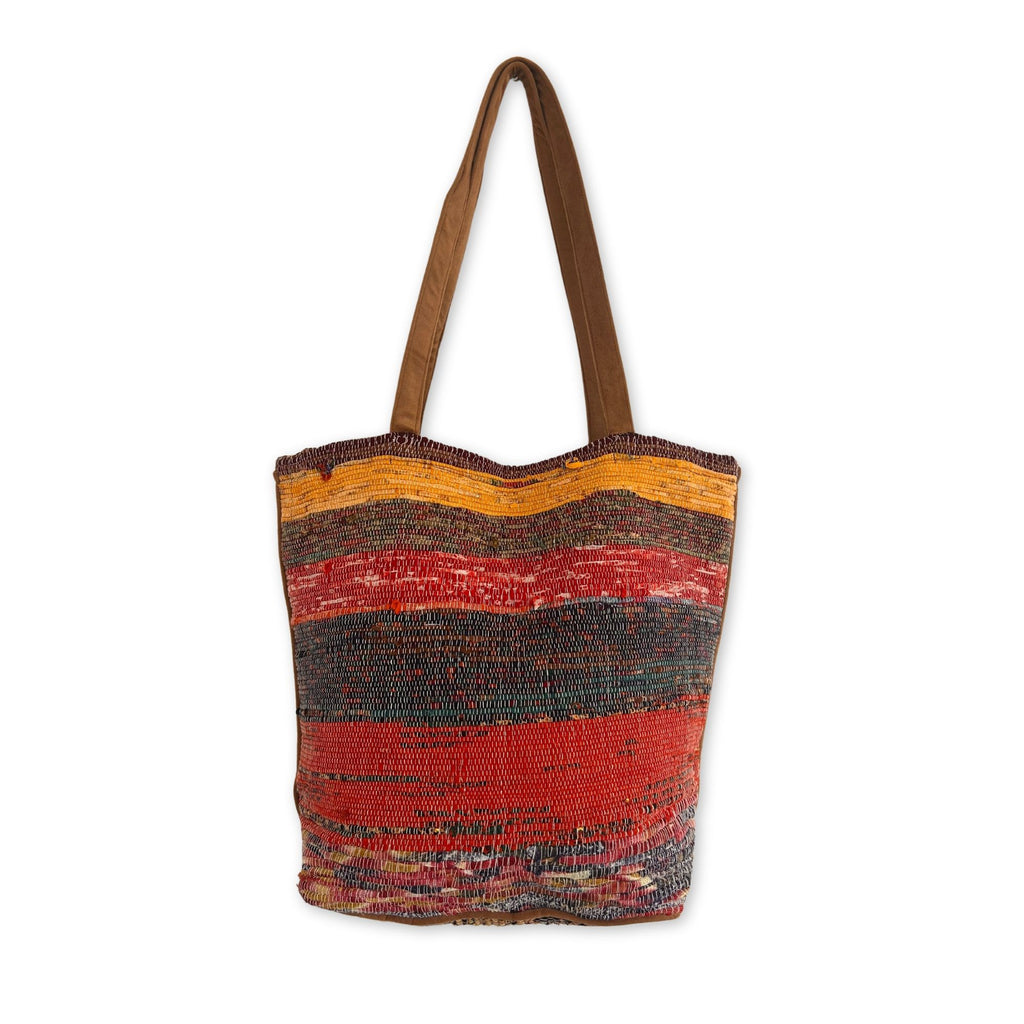 Recycled Big Rug Bag in Beautiful Shades of Pink for Storage