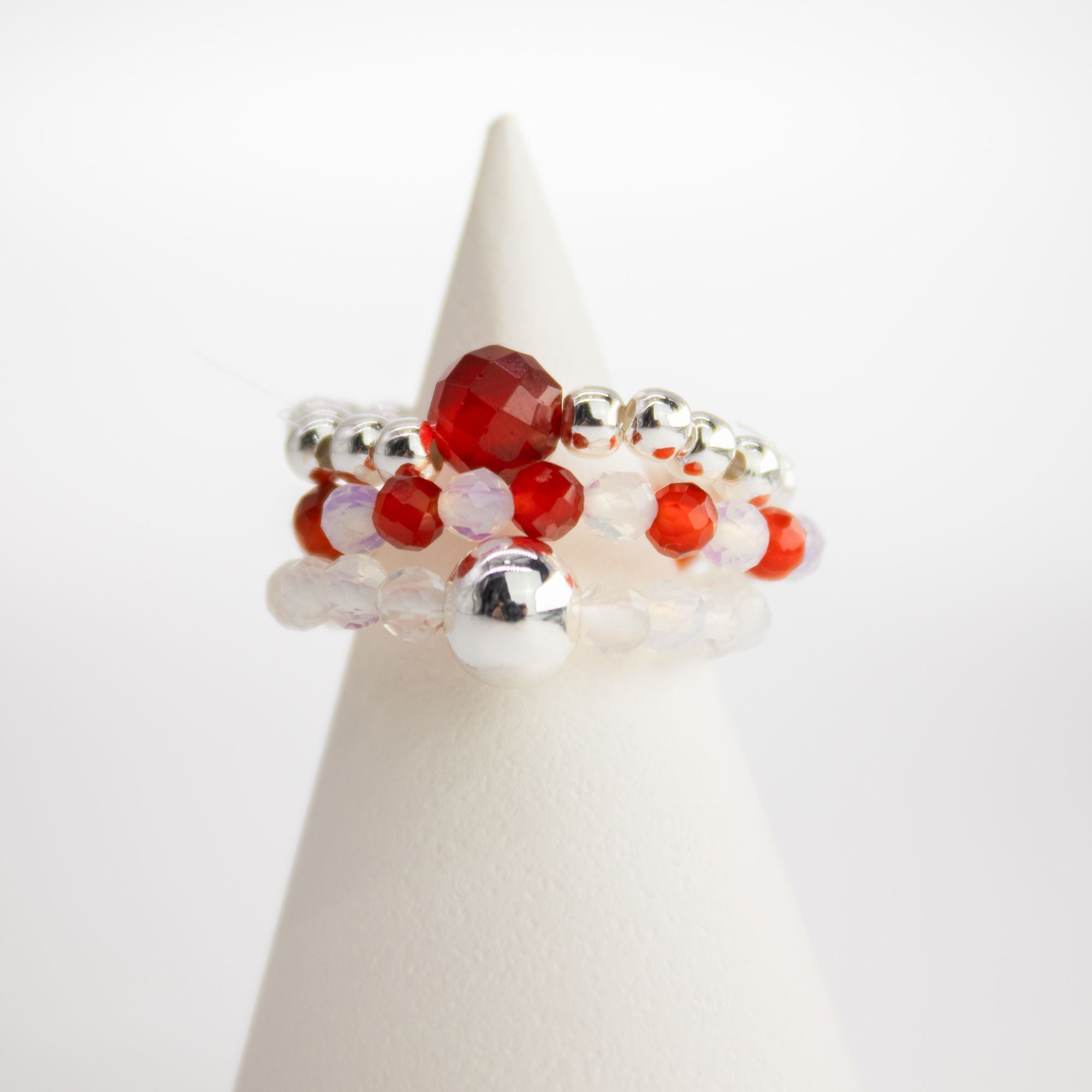 Nymph Spirit Gemstone Ring Set Blood Moon for Elegant Style