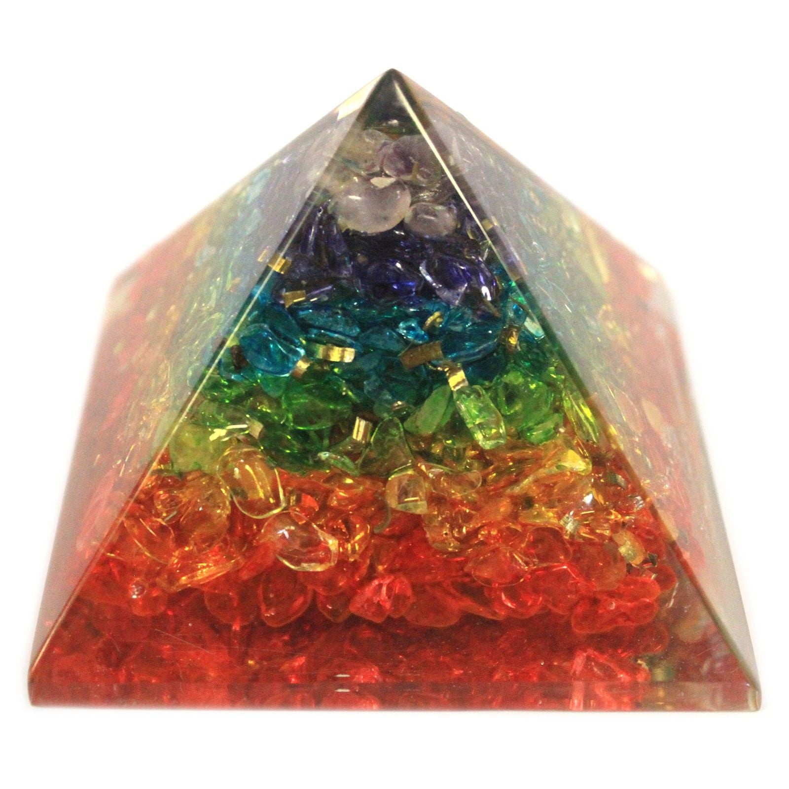 Large Orgonite Pyramid 70mm - Chakra Gemchips