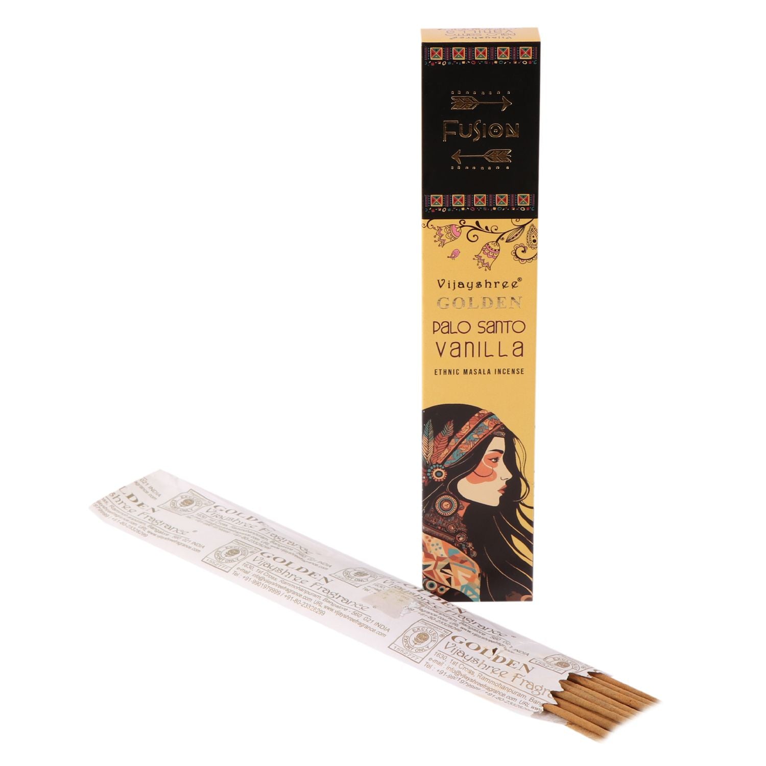 15g Golden Palo Santo and Vanilla Incense Sticks for Aromatic Use