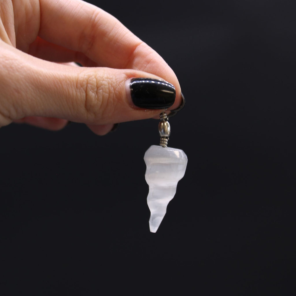 Selenite Spiral Pendant for Unique and Elegant Fashion Accessories