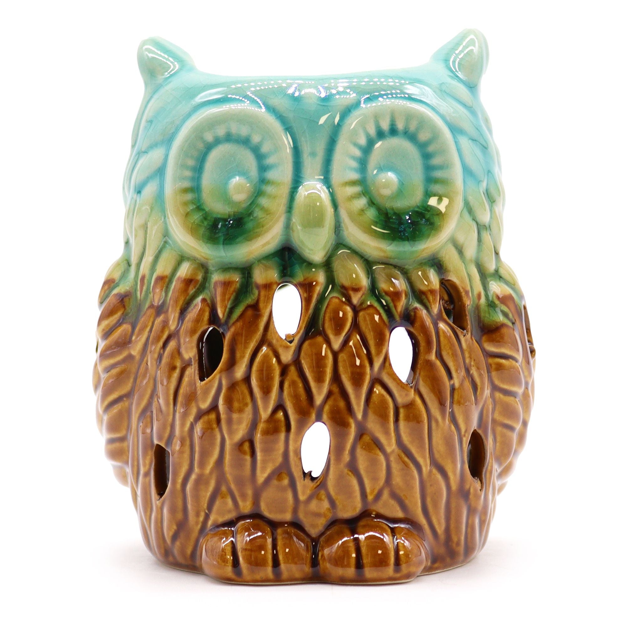 Classic Rustic Owl Oil Burner with Assorted Designs for Fragrance