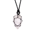 Laced Gemstone Teardrop Pendant in Rock Quartz for Elegance