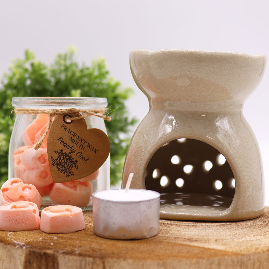 Tree of Life Ivory Oil Burner for Home Fragrance and Decor