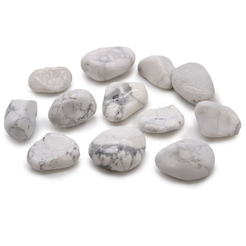 Medium African Tumble Stones Featuring White Howlite and Magnesite