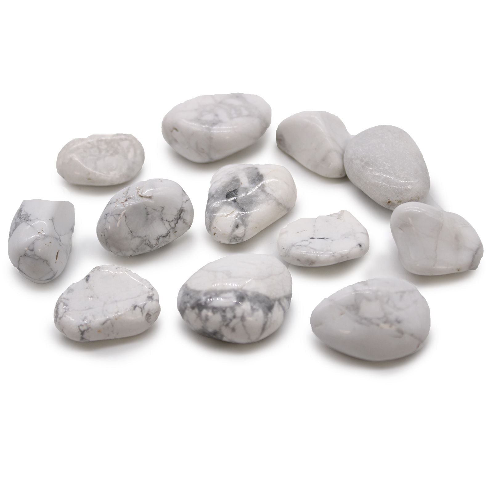 Medium African Tumble Stones Featuring White Howlite and Magnesite