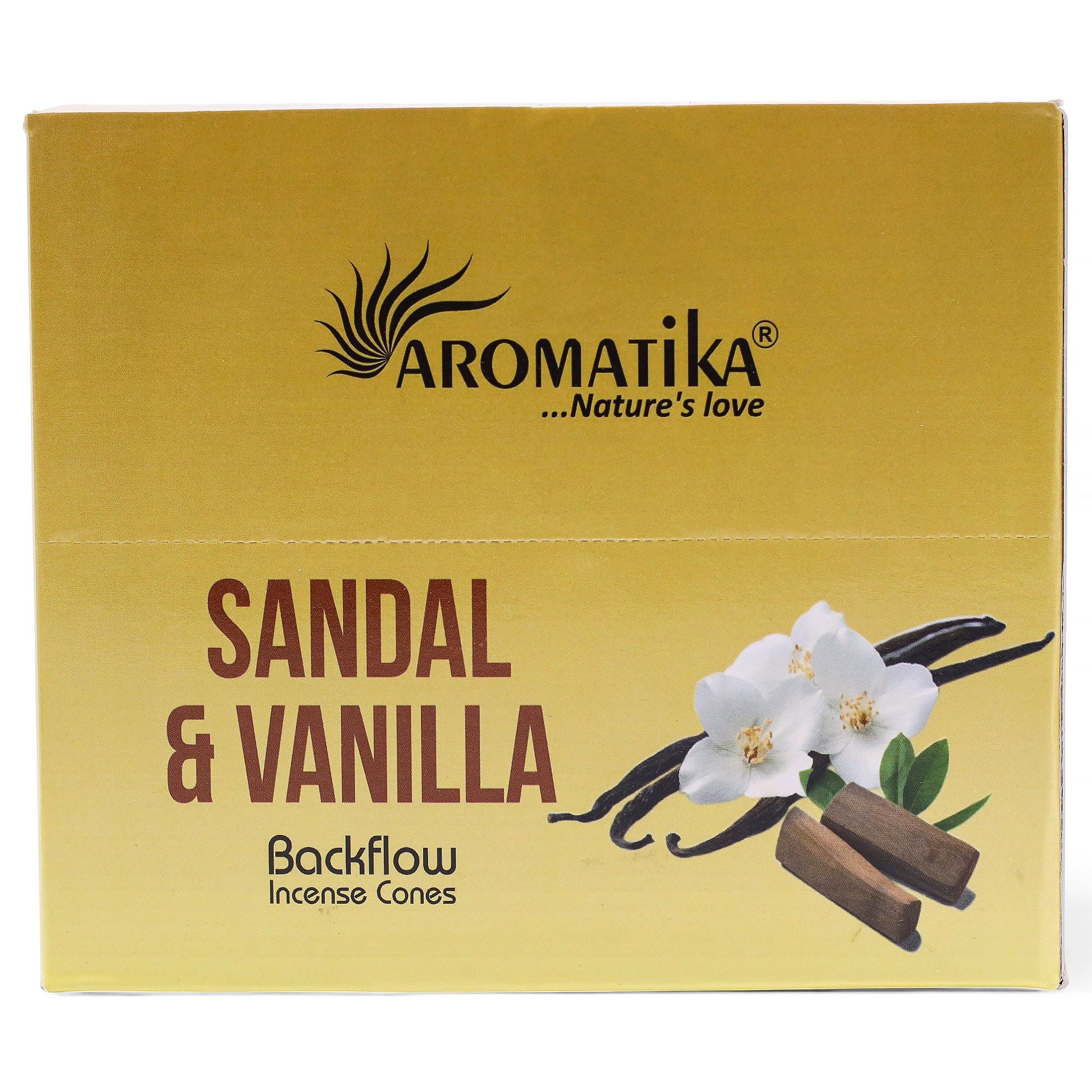 Pack of 10 Masala Backflow Incense Cones Sandalwood & Vanilla