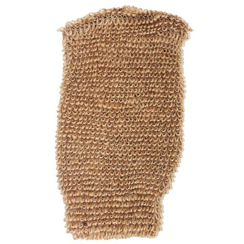 Snug Brown Jute Mitt for Exfoliating and Bathing Experience