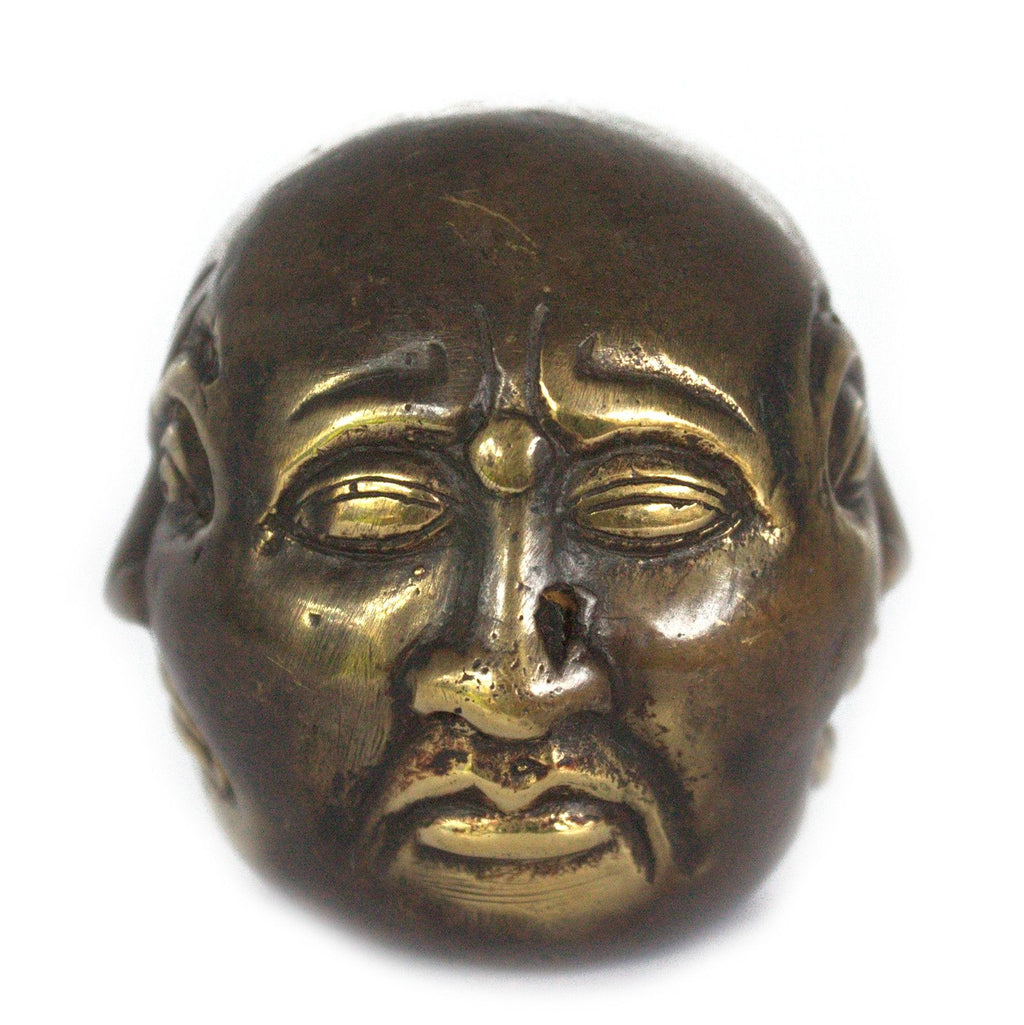 Fengshui Four Face Buddha 6cm Brass Decor for Home Serenity and Calm