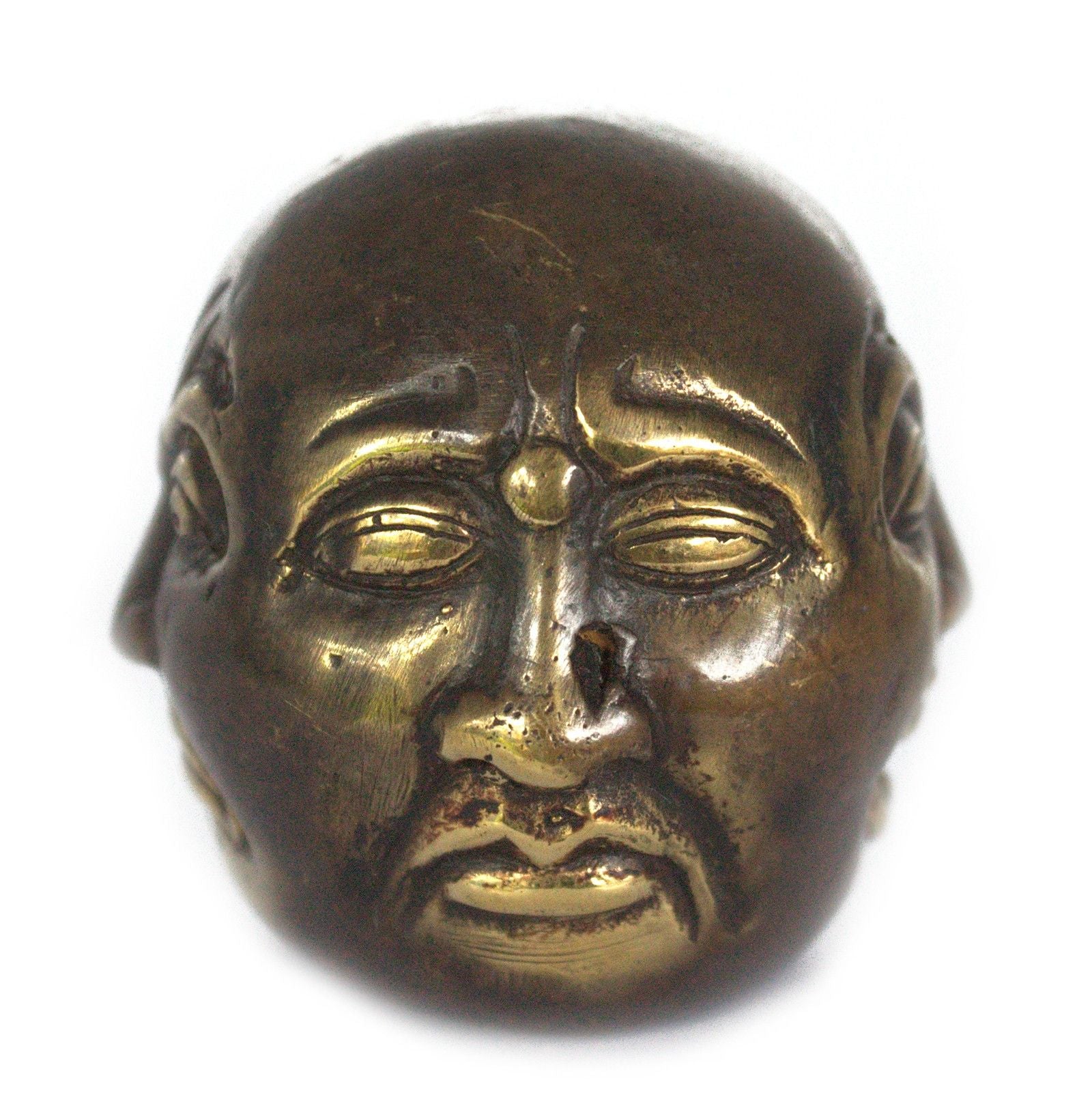 Fengshui Four Face Buddha 6cm Brass Decor for Home Serenity and Calm