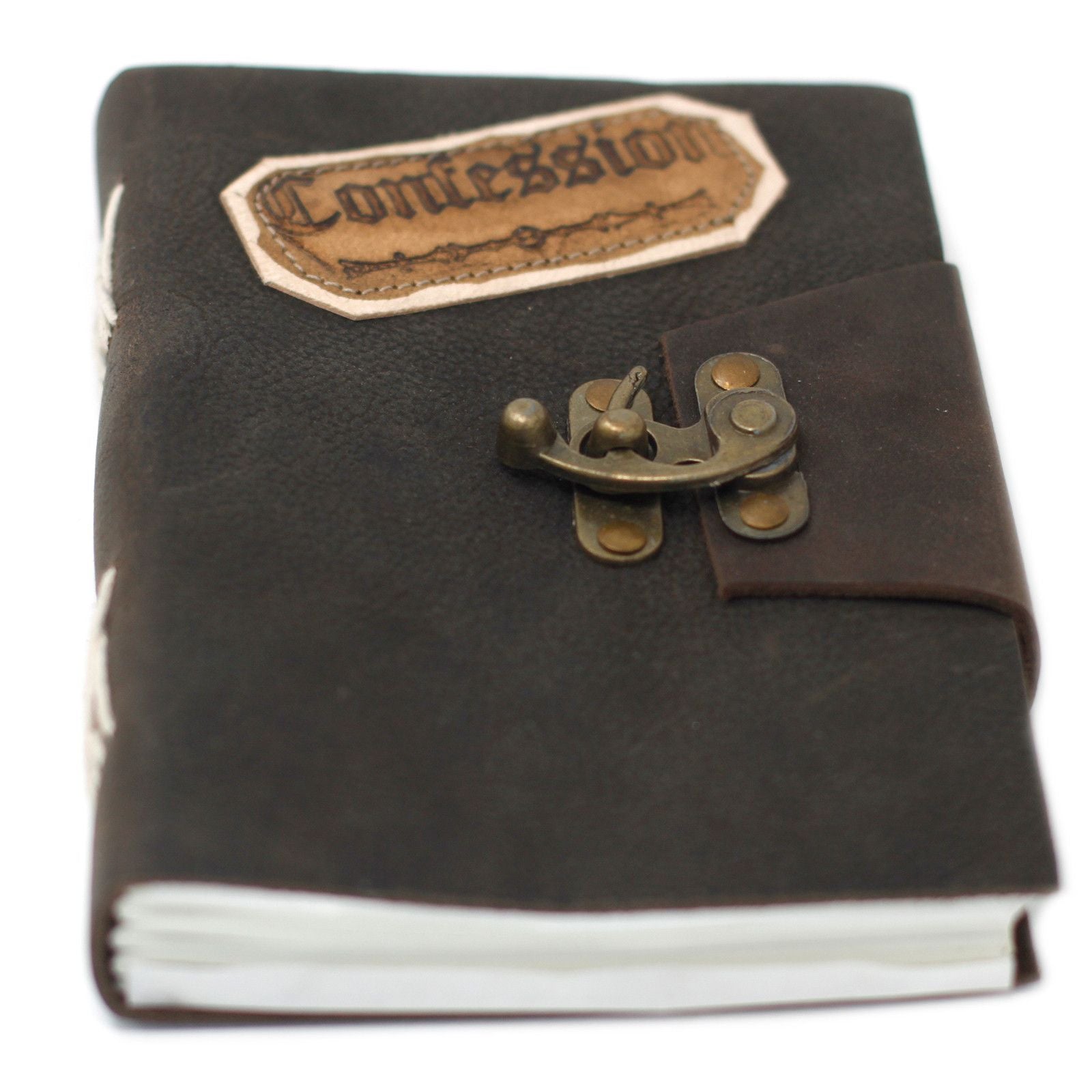 Leather Black Confessions Notebook with Lock for Creative Minds