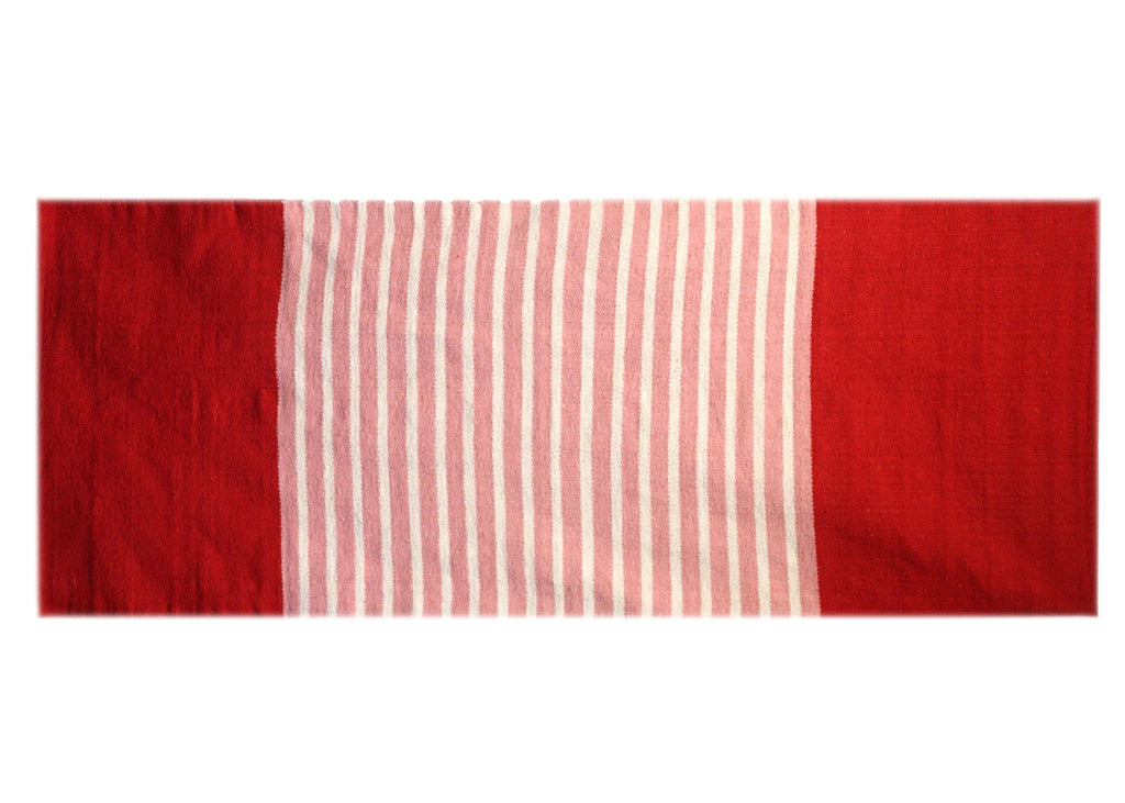 Vibrant Indian Cotton Rug 70x170cm in Red and Pink Design