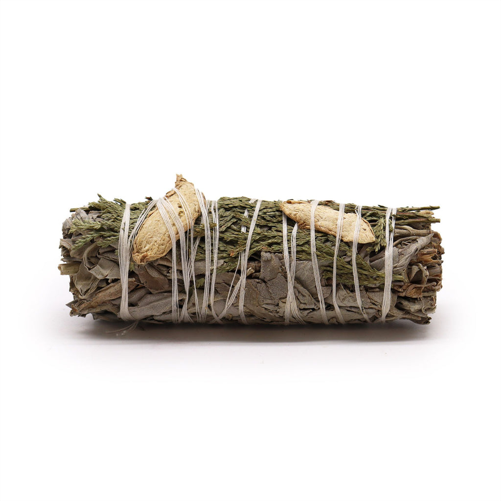 Smudge Stick White Sage Ginger and Cedar for Cleansing Rituals