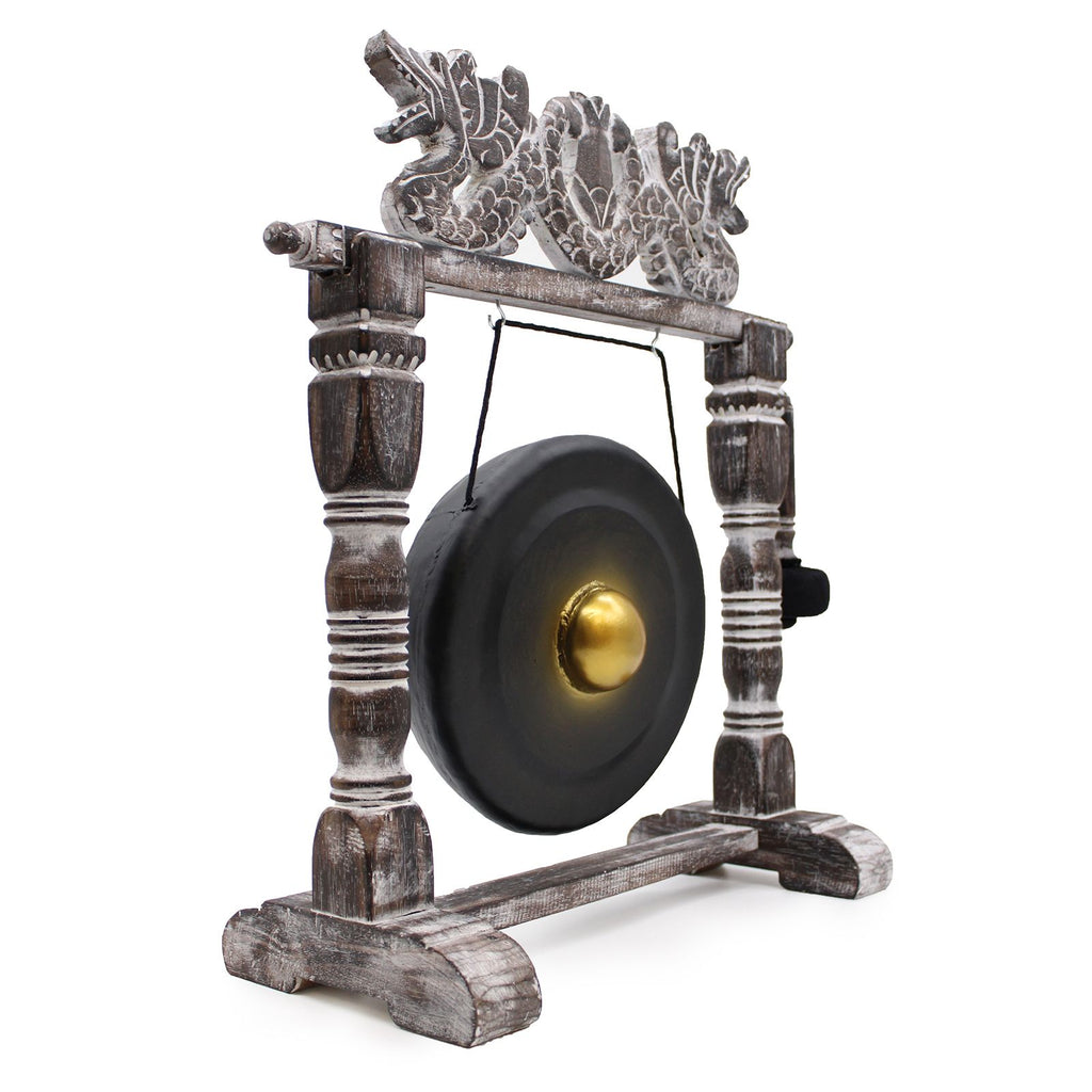 Small Black Healing Gong with Stand 25cm for Tranquil Spaces