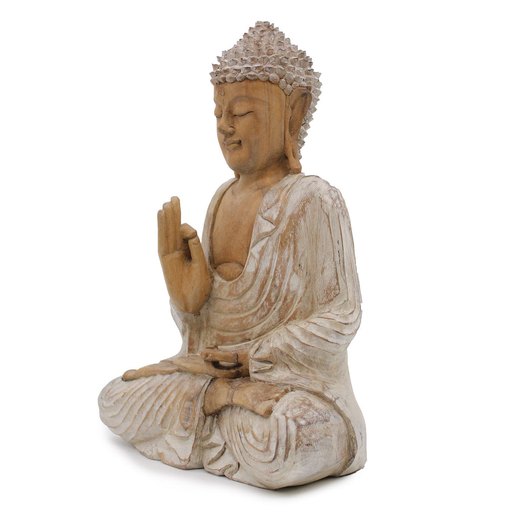 Buddha Statue Whitewash 40cm Teaching Transmission Design