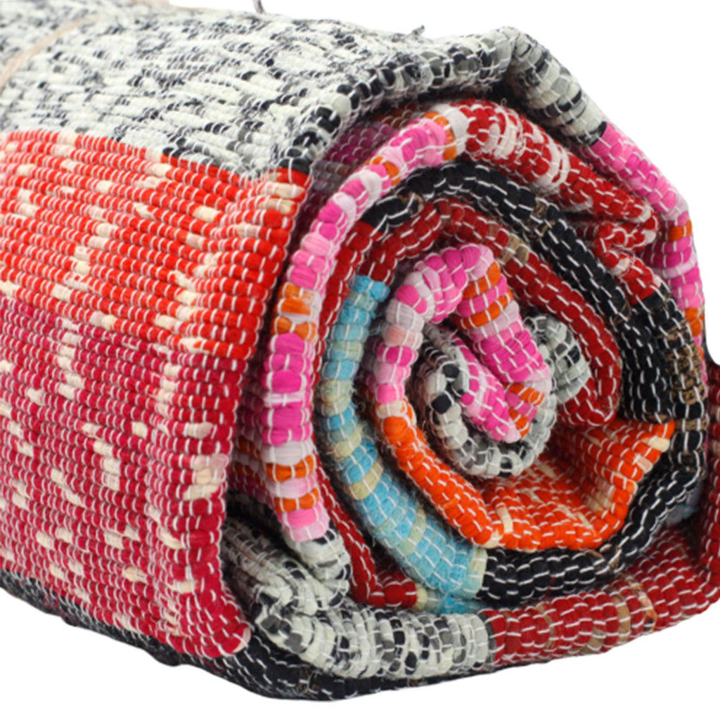156 x 90cm Ultra Luxury Rag Rug in Natural for Home Interiors
