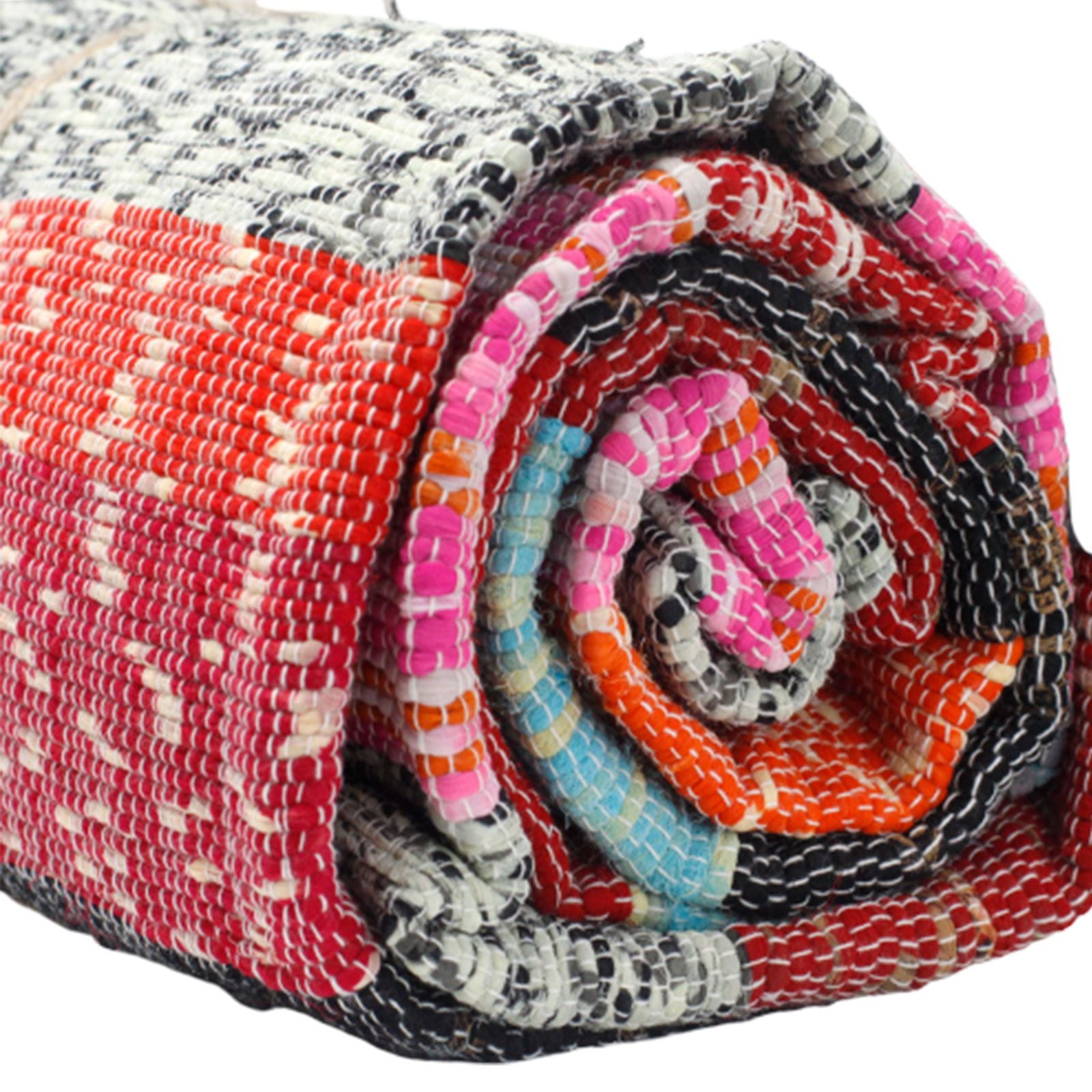 156 x 90cm Ultra Luxury Rag Rug in Natural for Home Interiors