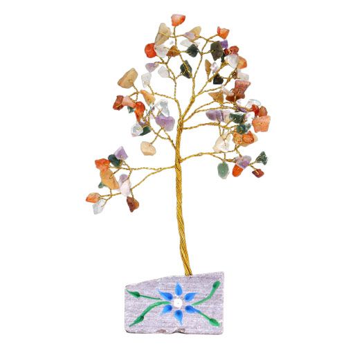Multi gem Gemstone Tree with 80 Stones for Home Decoration
