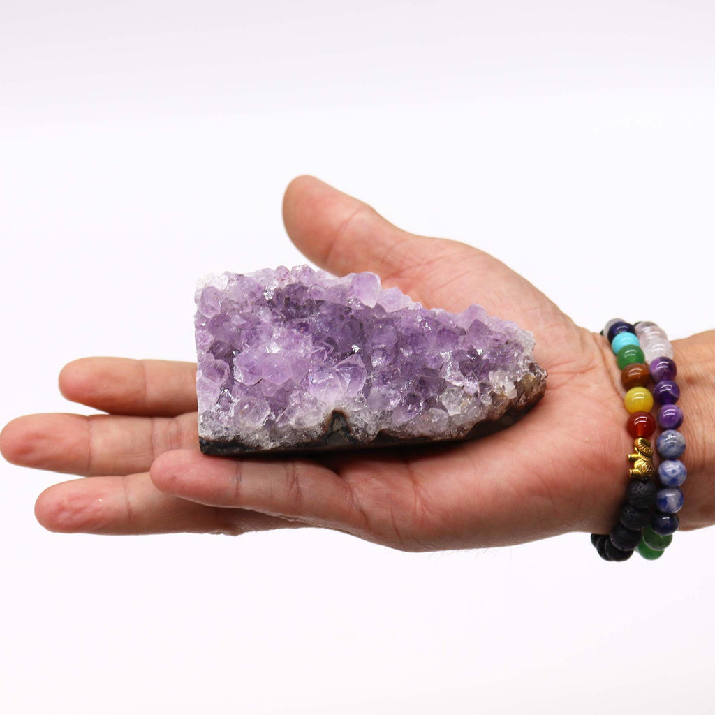 Medium Natural High Grade Amethyst Standing Cluster for Home Decor