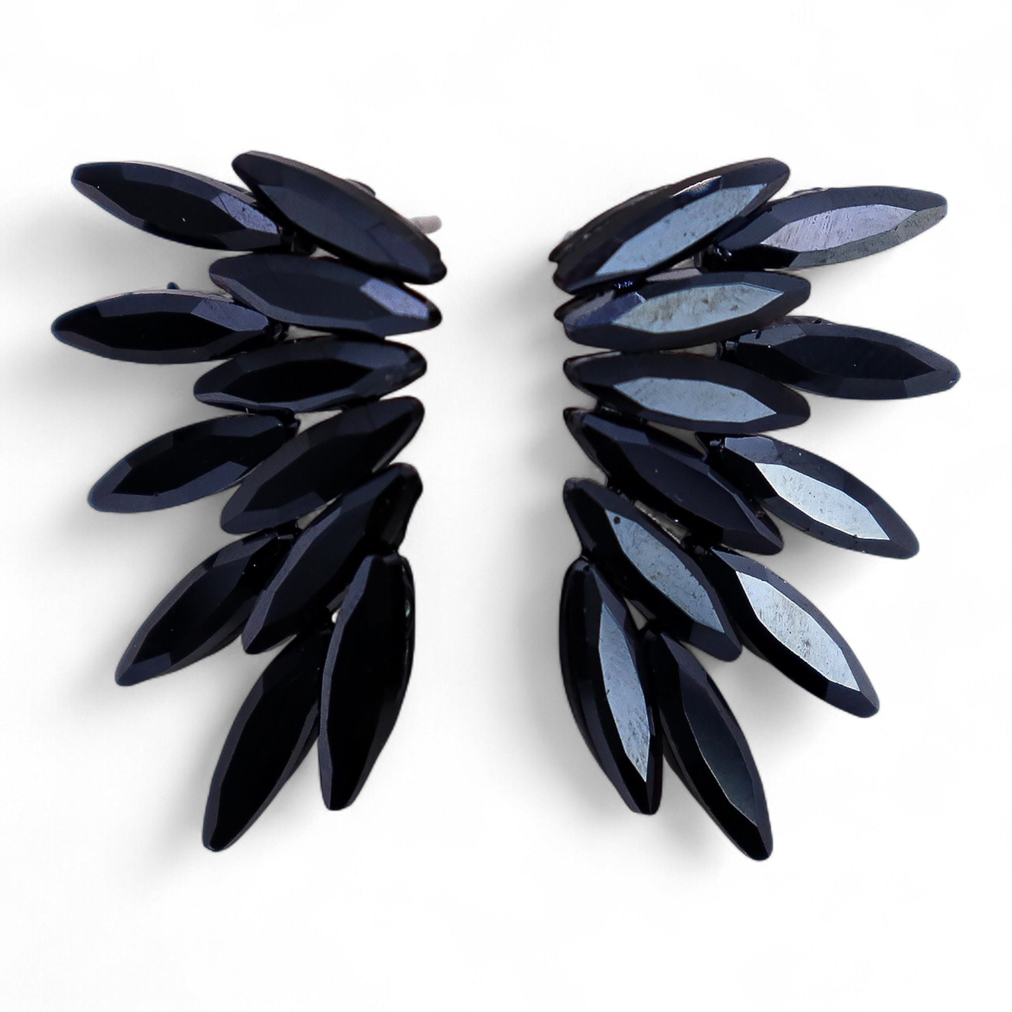 Jet Black Vintage Glass Fairies Earrings for Unique Style Appeal