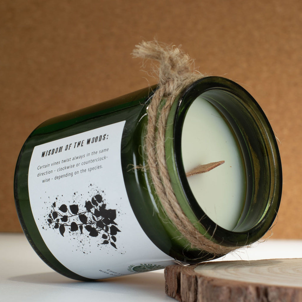 Greenman Woodwick Soy Candle Twilight Vine in Green Glass Jar