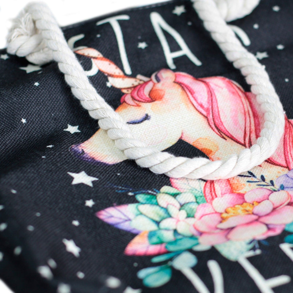Rope Handle Bag with Star Keeper Unicorn Design for Everyday Use