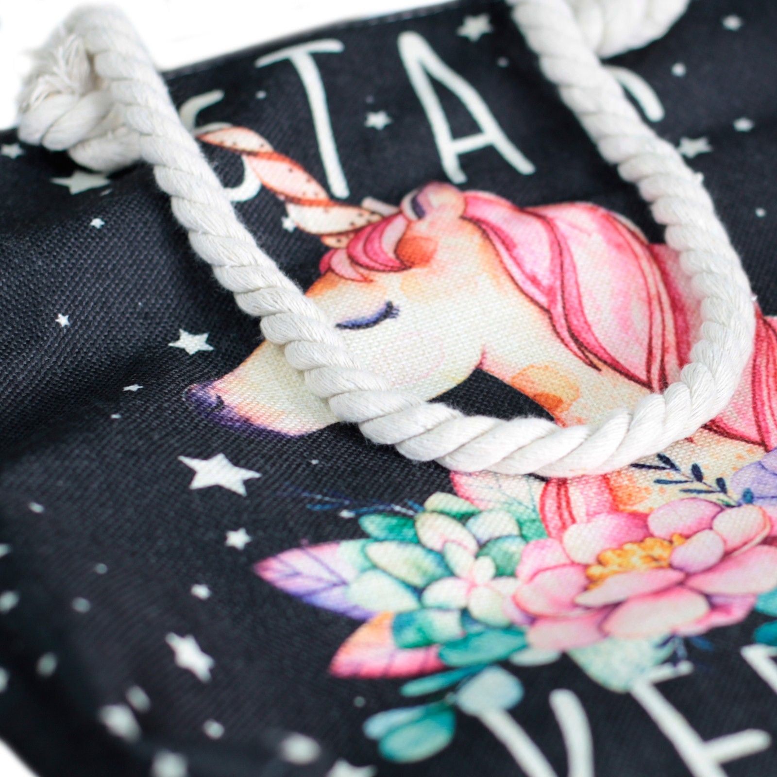Rope Handle Bag with Star Keeper Unicorn Design for Everyday Use