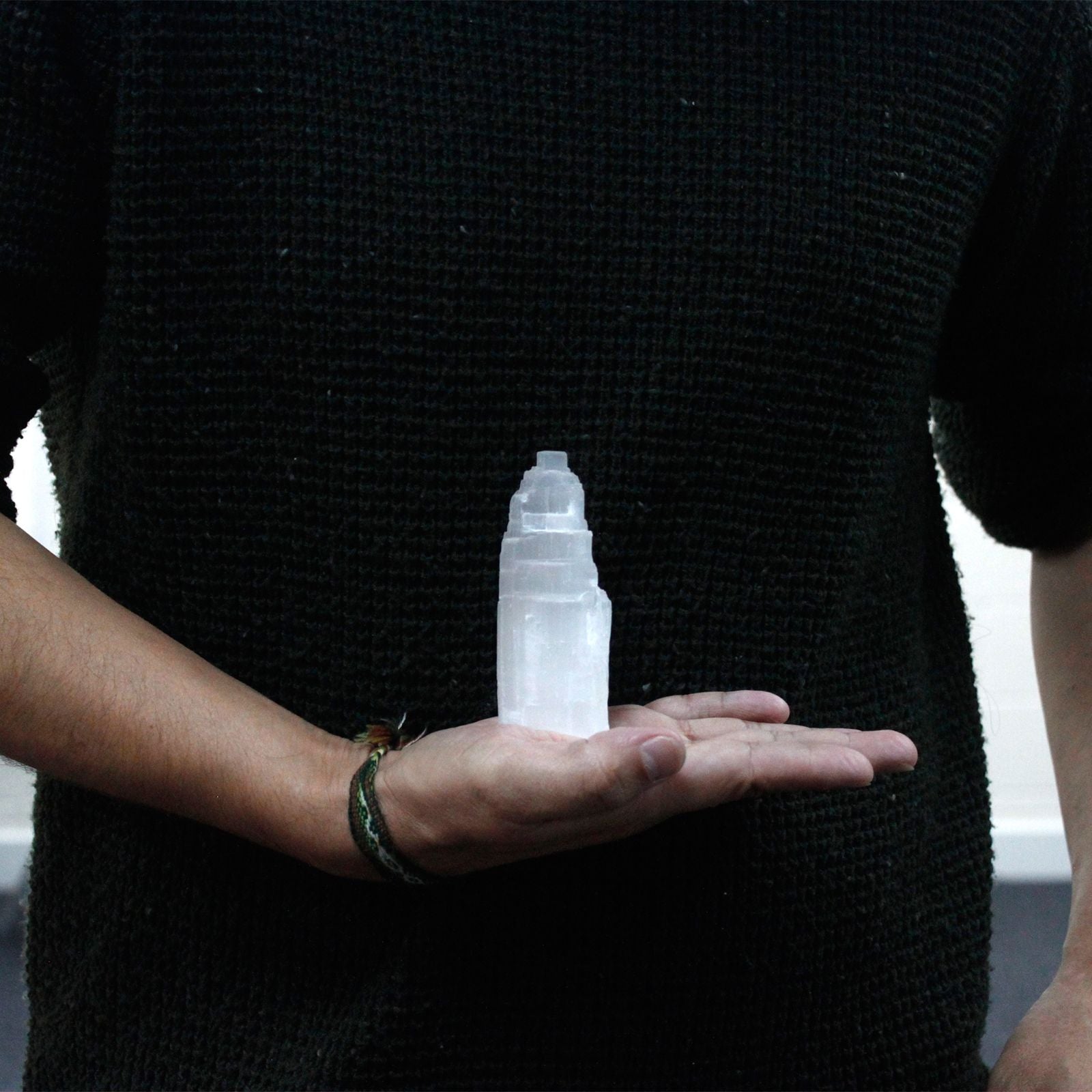 Natural Selenite Tower Unique 10 cm Crystal for Home Decor