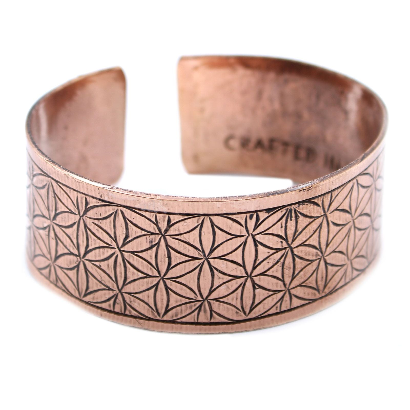 Copper Tibetan Bracelet Featuring Elegant Flower of Life Design