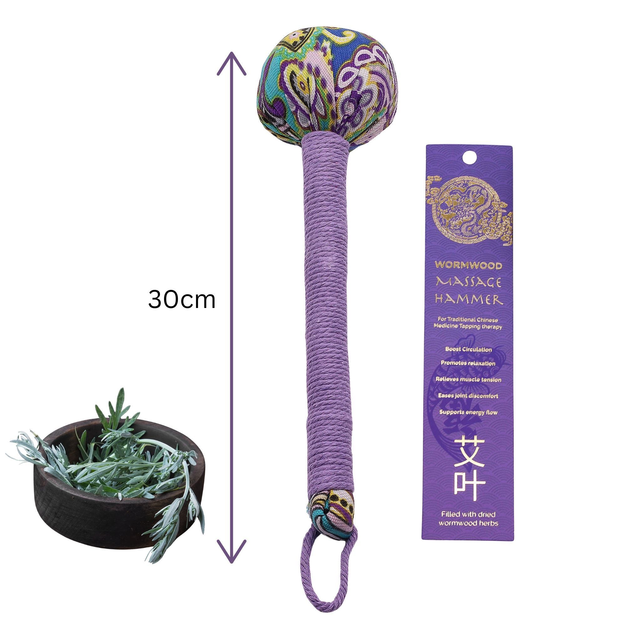 Wormwood Massage Hammer Lavender for Tension Relief and Relaxation