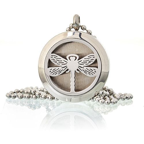 Aromatherapy Diffuser Necklace Dragonfly 25mm for Essential Oils