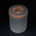 Elegant Selenite Cylinder Candle Holder 10 cm for Home Decor