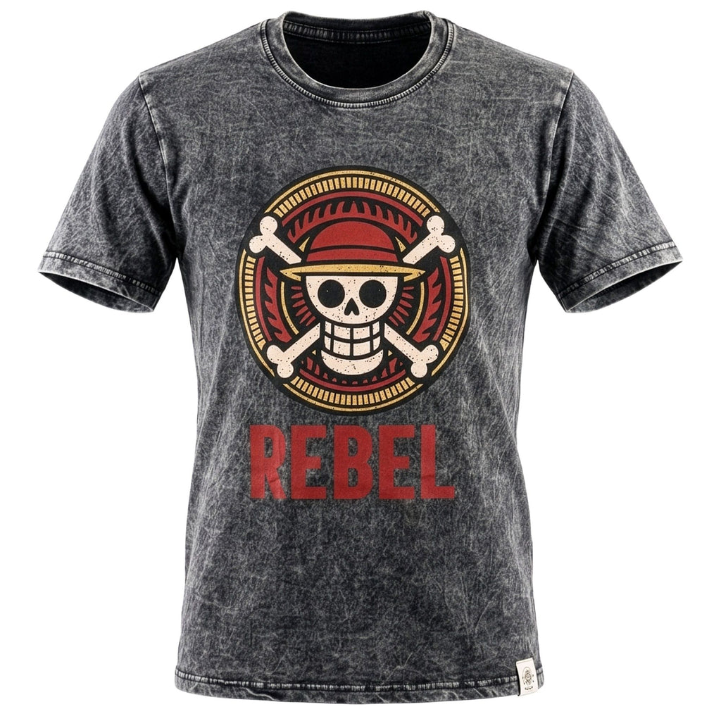 Nomad Sari Stonewashed Cotton T Shirt Rebel Charcoal XL Size