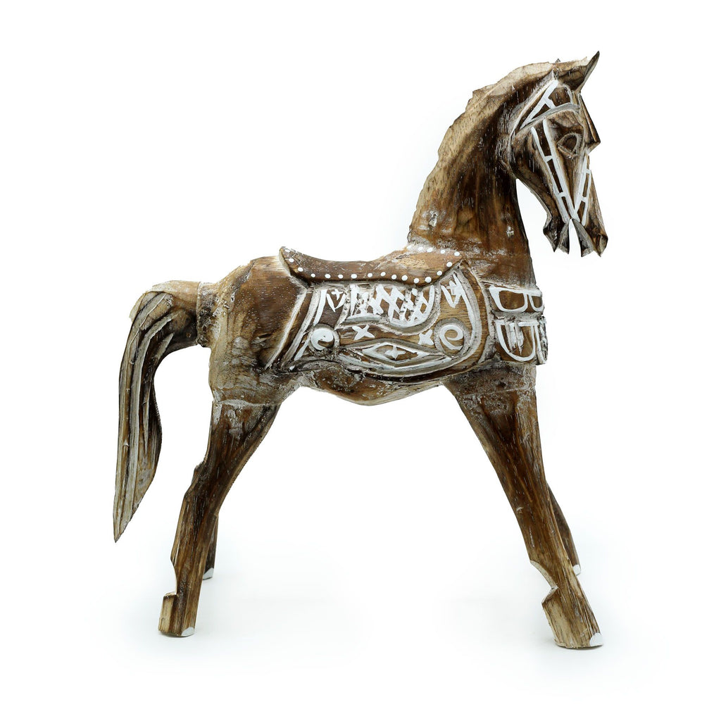 Large Antique Horse 32 cm Wooden Carved Decorative Figure
