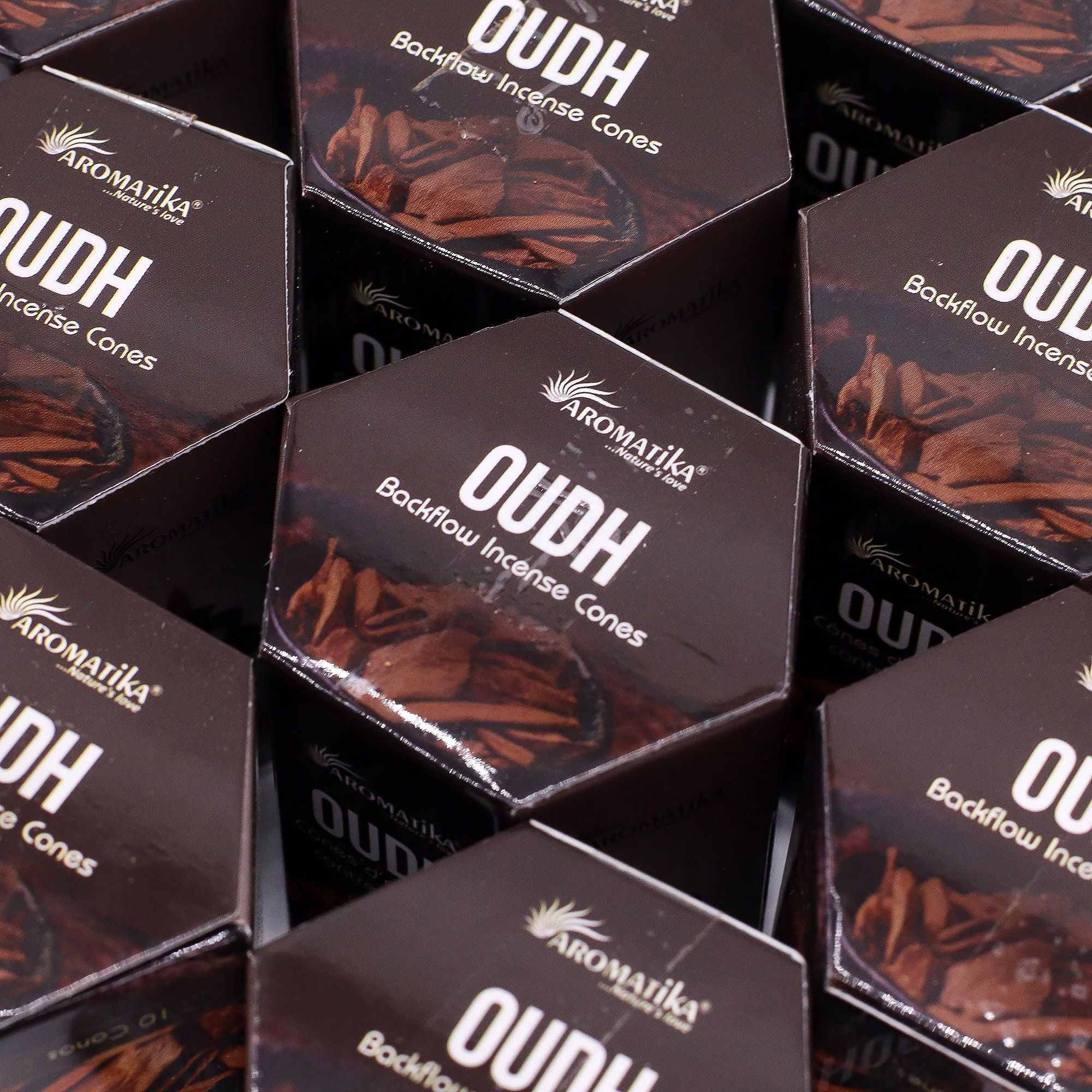 Pack of 10 Oudh Masala Backflow Incense Cones for Aromatic Bliss