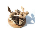 Handmade Parasite Wood Art Carving with Bees Design for Décor