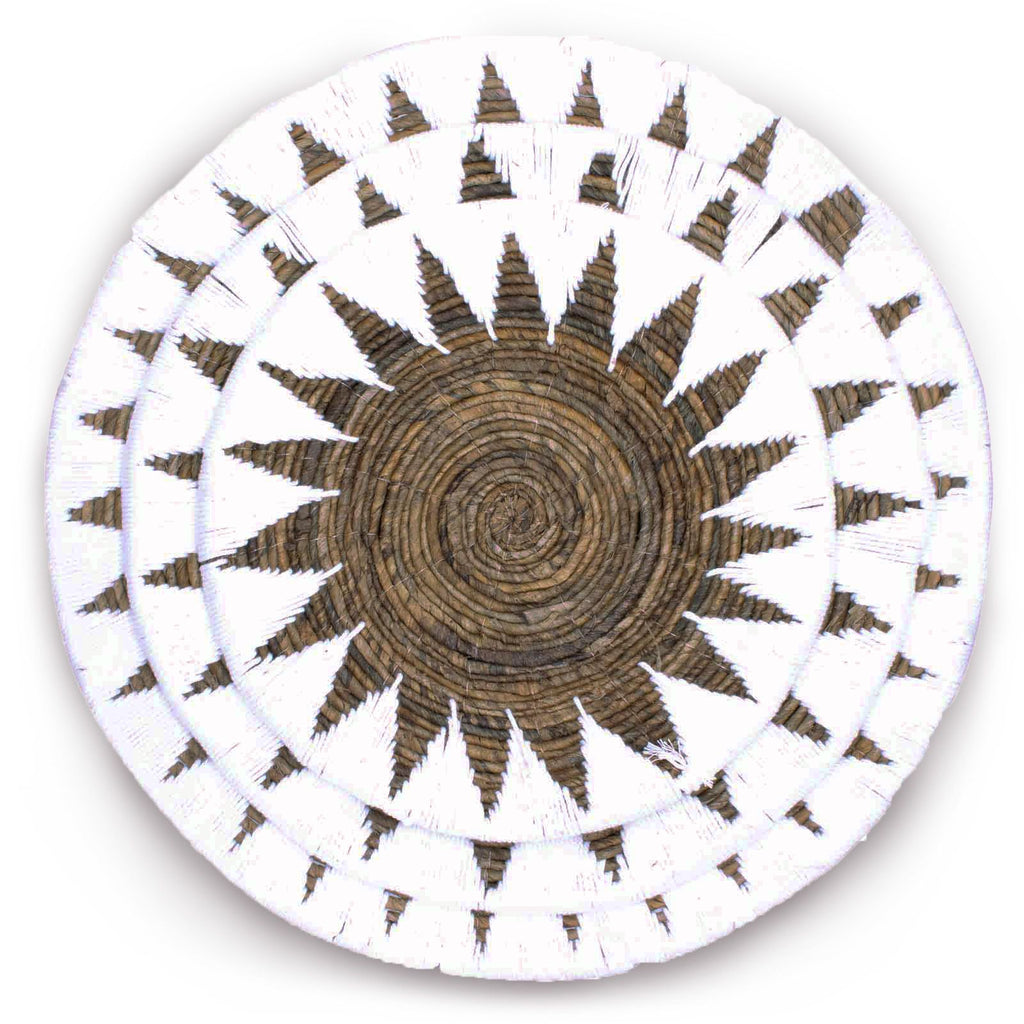 Set of Three Seagrass Bowls Wall Art in Cream for Home Decor