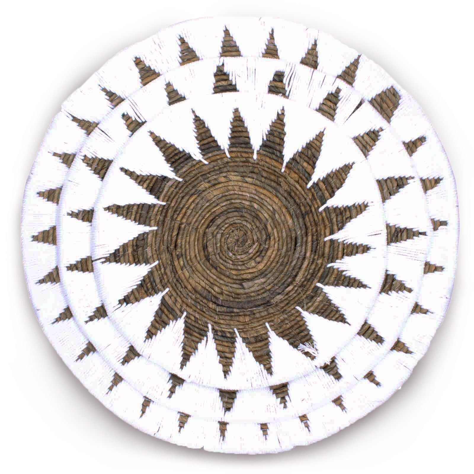 Set of Three Seagrass Bowls Wall Art in Cream for Home Decor