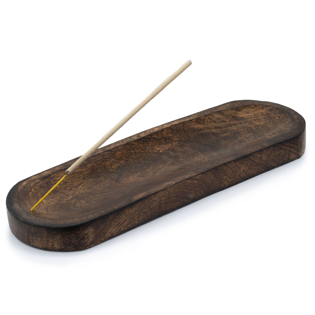 Large Incense Tray 30x10cm in Classic Mango Wood for Aromatherapy