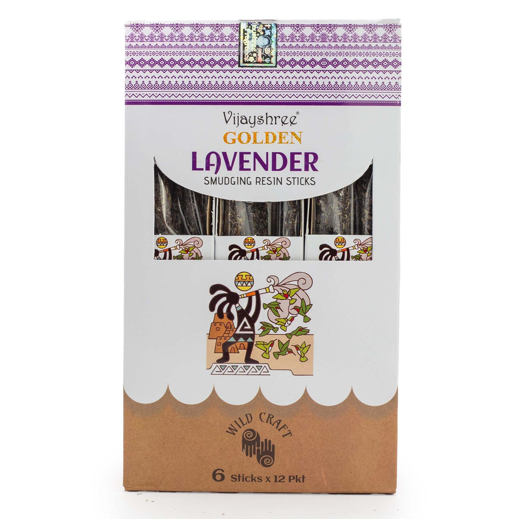 Golden Lavender Smudging Resin Sticks for Peaceful Atmosphere