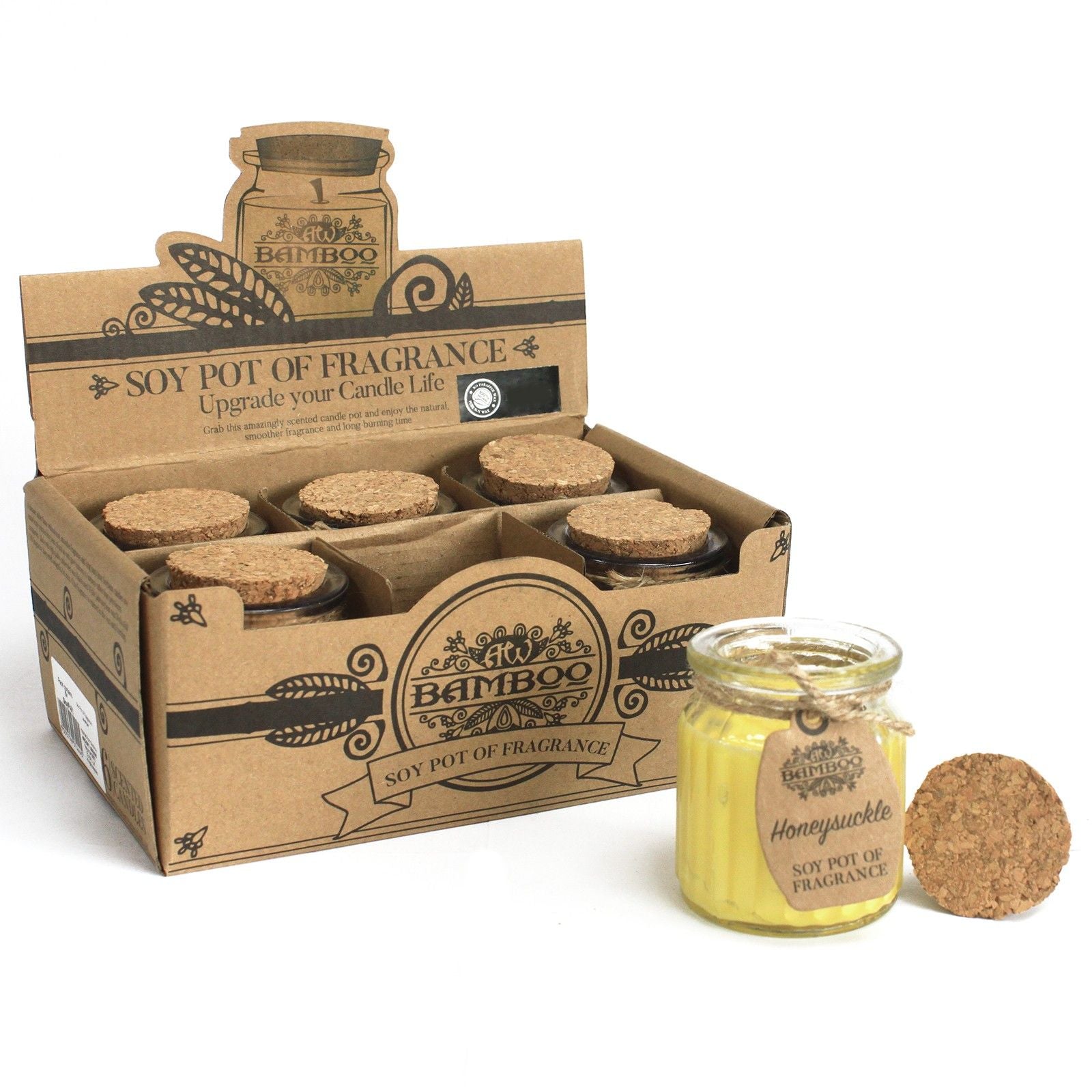 Honeysuckle Soy Pot of Fragrance Candles with Cork Lid Design