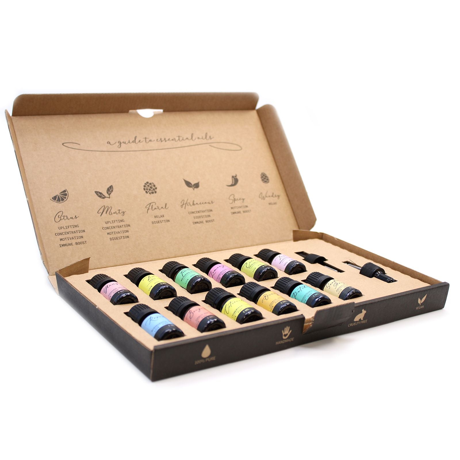 Aromatherapy Essential Oil Set with 12 Top Scents for Home Use