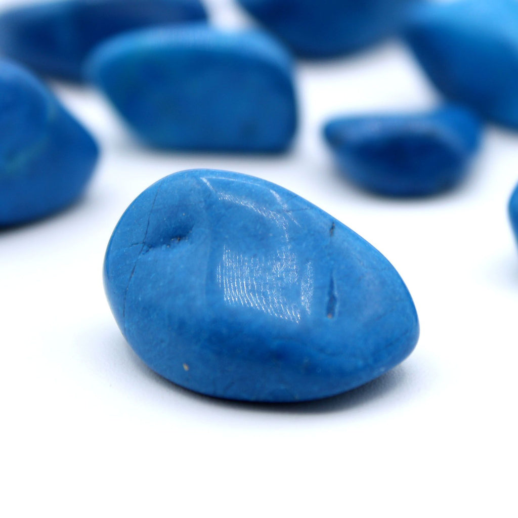 Large Tumble Stones in Vibrant Blue Howlite for Collecting and Crafting