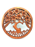 Tree of Life Frangipani Panel 40cm Decorative Wooden Wall Art