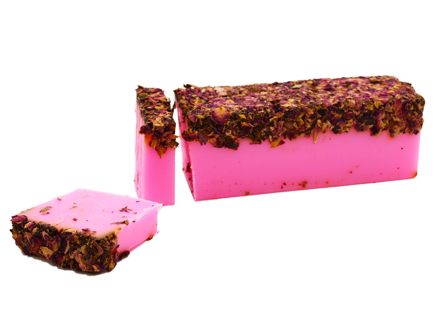Rose & Rose Petals Soap Loaf with Decorative Petal Topping