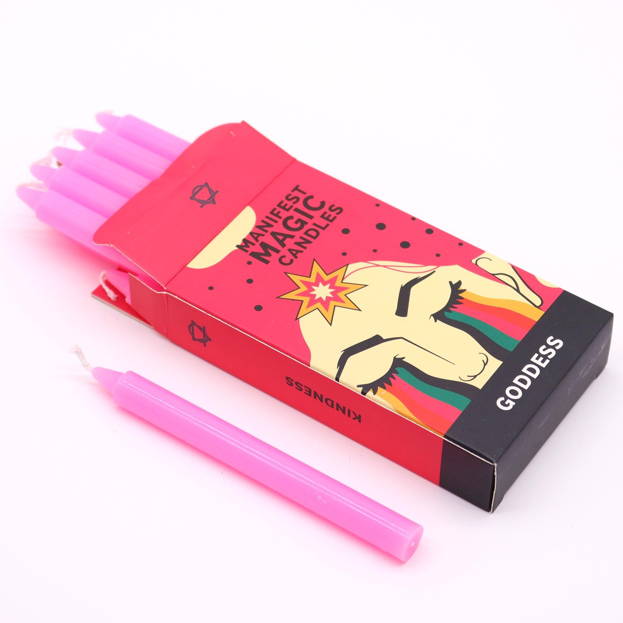 Manifest Magic Candles Pack of 12 Pink for Spiritual Practices