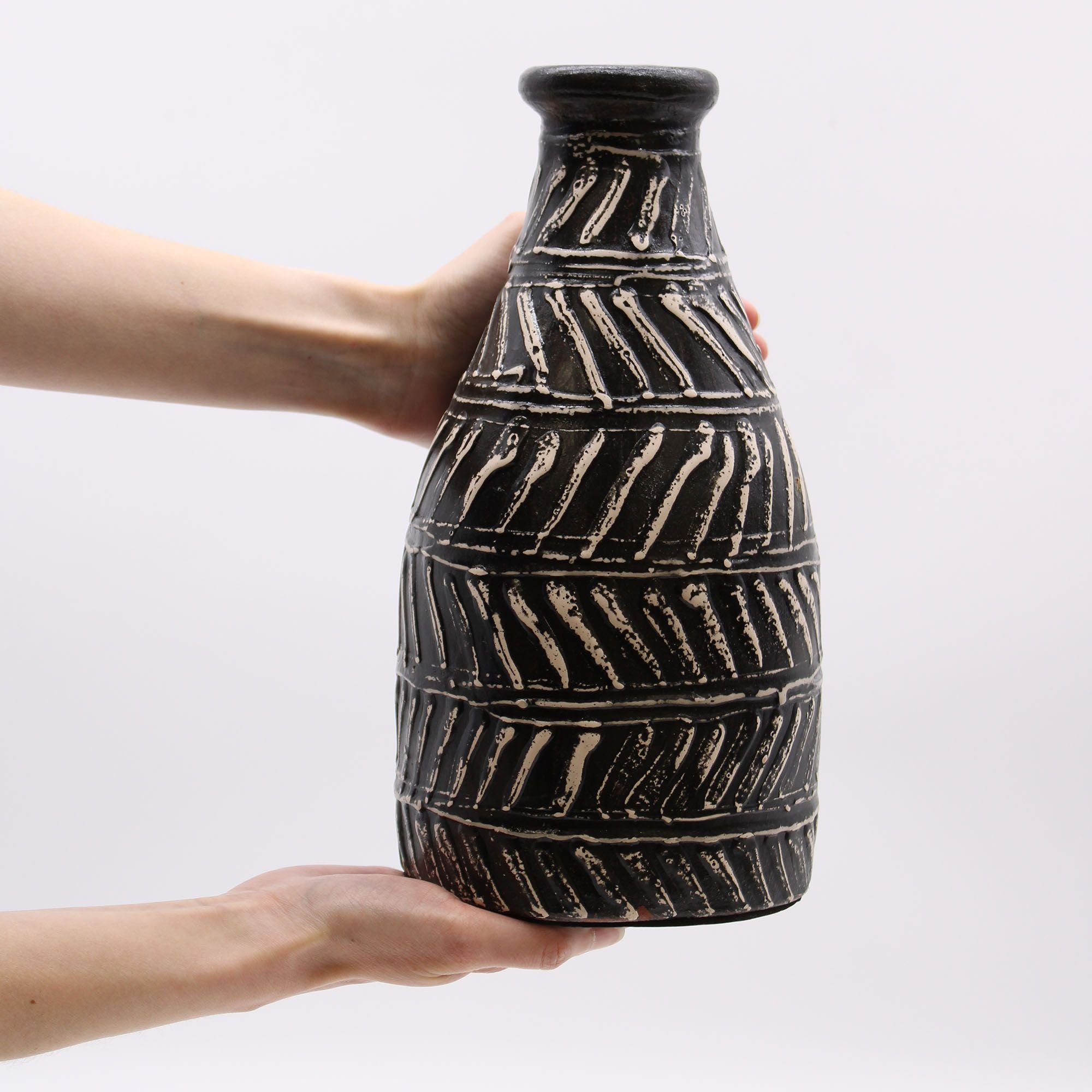 Greek Taper Vase in Chocolate Unique Decorative Art for Home