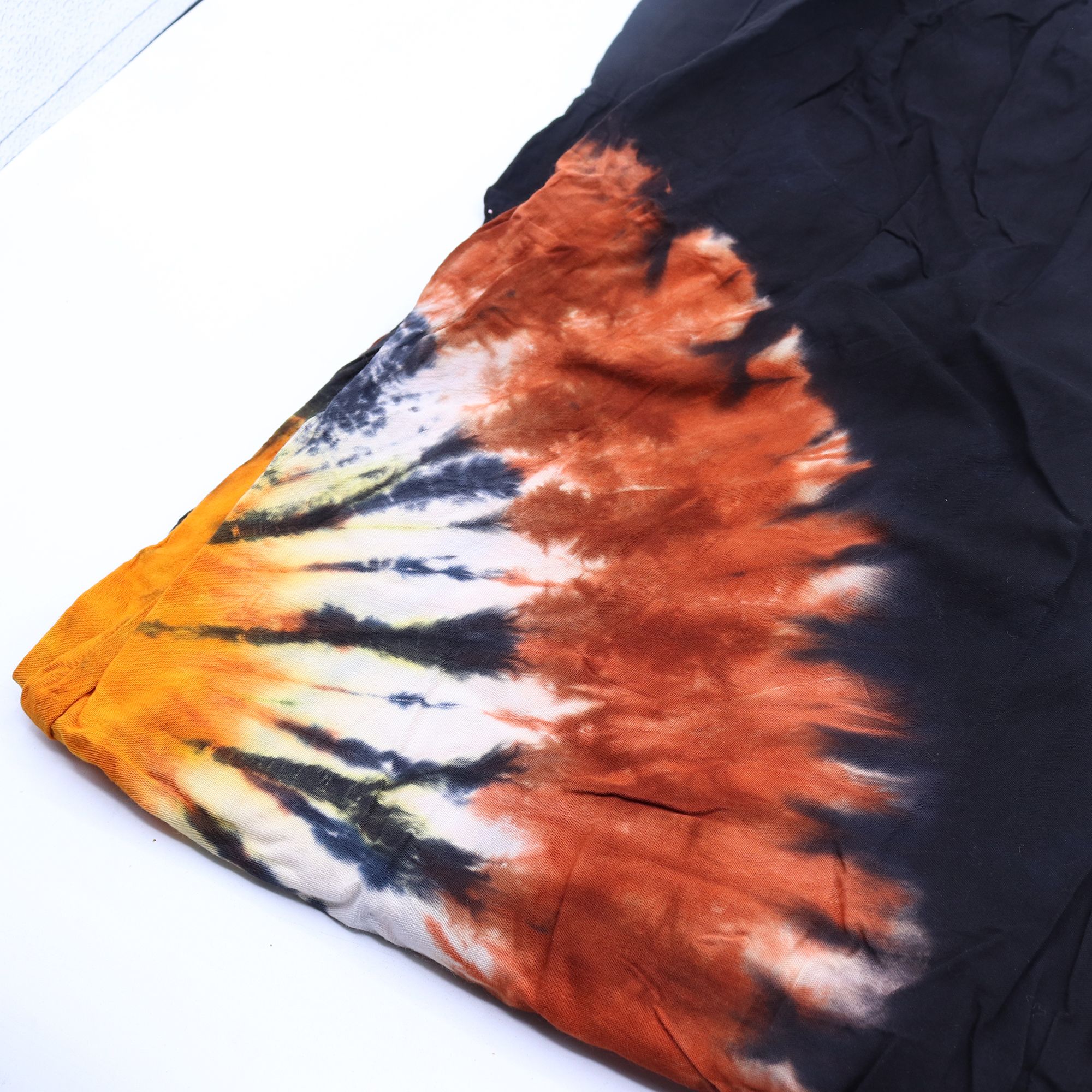 Japanese Style Lounge Pants in Black Chocolate and Orange Medium